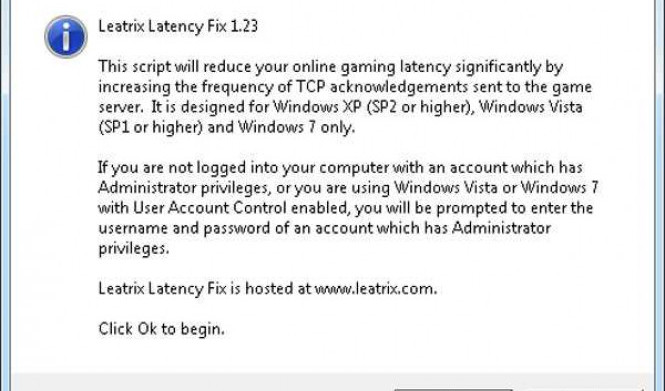 Leatrix latency fix 3.00 для Windows 7 - уменьшение задержки соединения