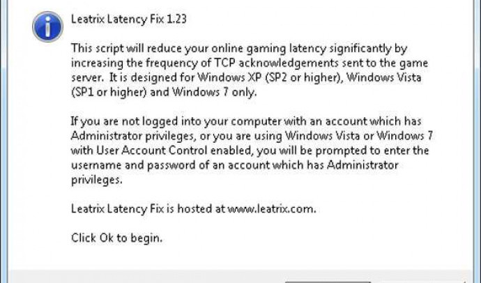 Leatrix latency fix 3.00 для Windows 7 - уменьшение задержки соединения