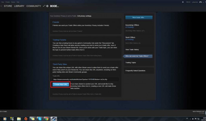 Ошибка связи Steam trade link